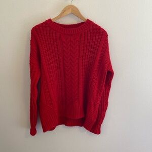 Red Crew Neck Sweater with Classic Style